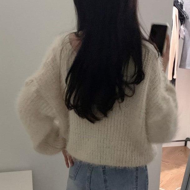 ルーズVネックシャギーニット 6394-画像16-韓国ファッション通販POPREA［ポップリア］