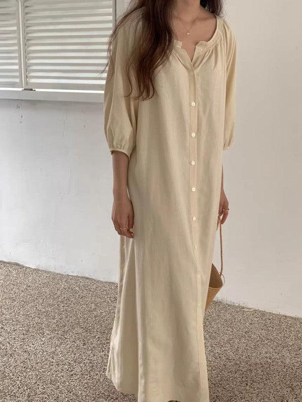 Vネックフロントボタンワンピース 6476-画像17-韓国ファッション通販POPREA［ポップリア］