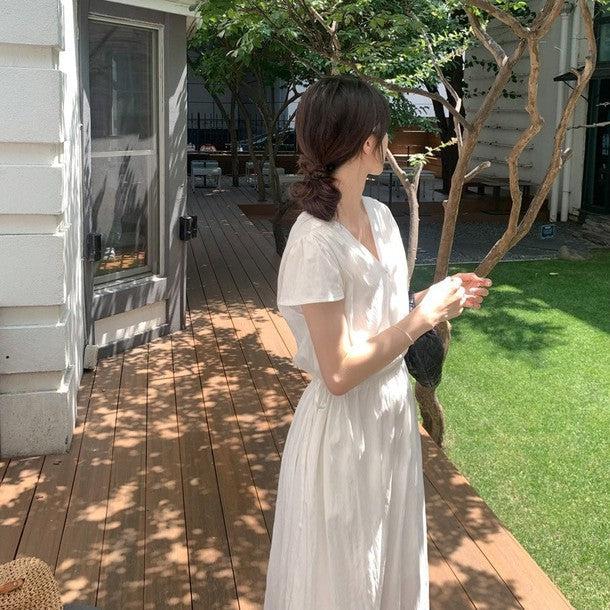 Vネックハイウエストワンピース 6819-画像17-韓国ファッション通販POPREA［ポップリア］