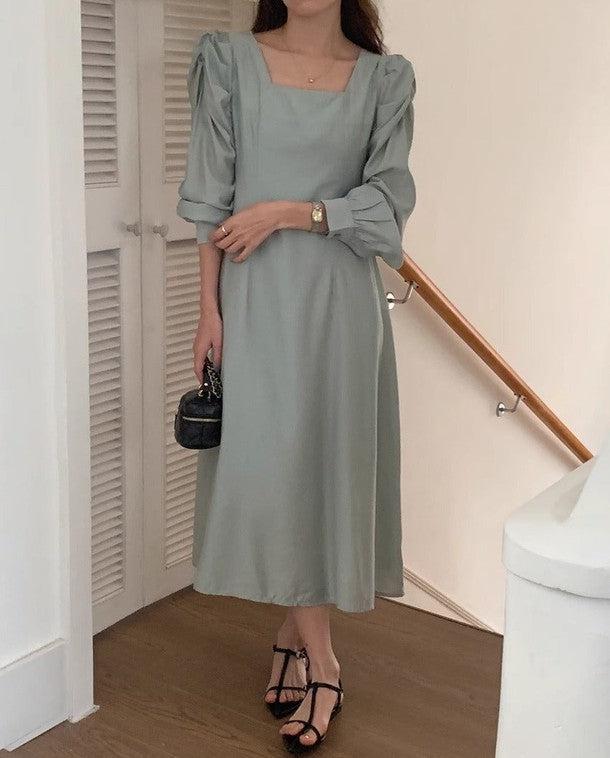 パフショルダーAラインワンピース 6540-画像17-韓国ファッション通販POPREA［ポップリア］