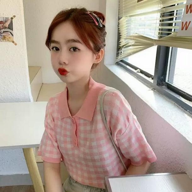 ブロックチェックバイカラーポロシャツ 6071-画像17-韓国ファッション通販POPREA［ポップリア］