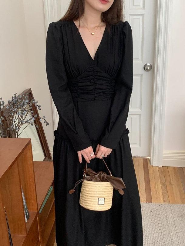 Vネックスプライシングワンピース 6155-画像17-韓国ファッション通販POPREA［ポップリア］