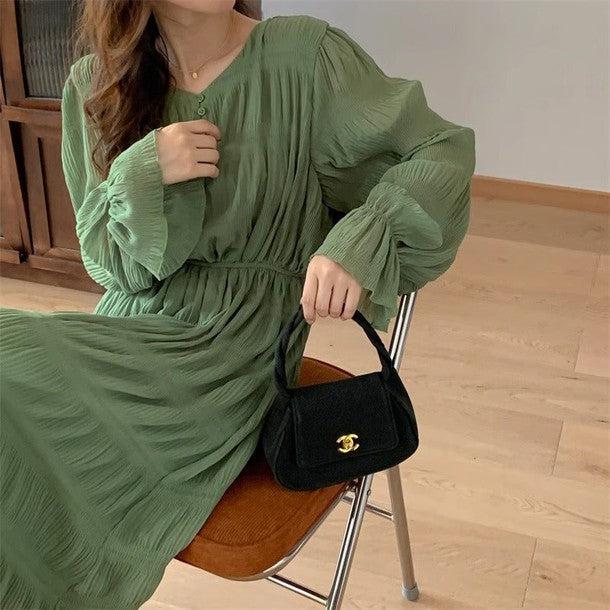 クリンクルロングワンピース 6547-画像17-韓国ファッション通販POPREA［ポップリア］