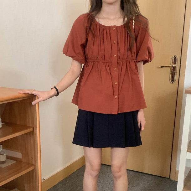 シンプルペプラムブラウス 5985-画像17-韓国ファッション通販POPREA［ポップリア］