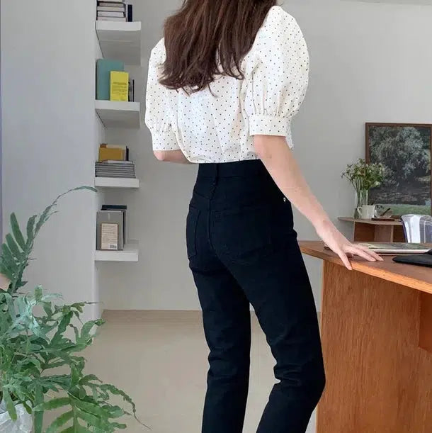 2WAY半袖ドットブラウス﻿ 6642-画像17-韓国ファッション通販POPREA［ポップリア］