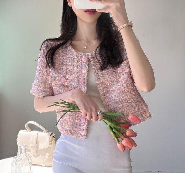 半袖ショートツイードジャケット﻿﻿﻿﻿ 5992-画像17-韓国ファッション通販POPREA［ポップリア］