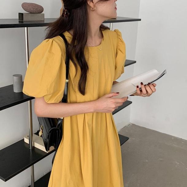 パフスリーブピュアワンピース 6681-画像17-韓国ファッション通販POPREA［ポップリア］