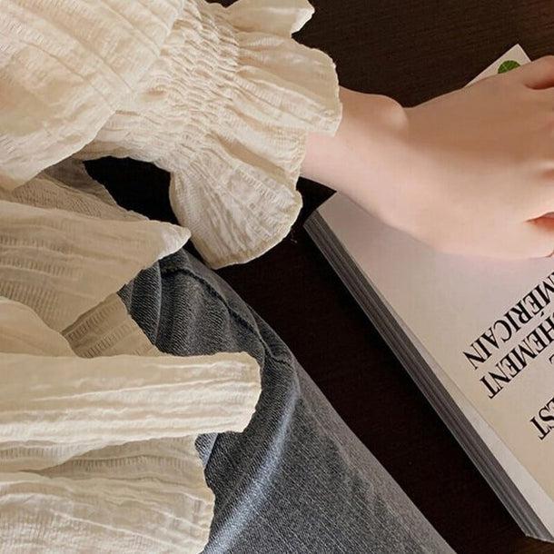 Vネックシアーシャツブラウス﻿ 6096-画像17-韓国ファッション通販POPREA［ポップリア］