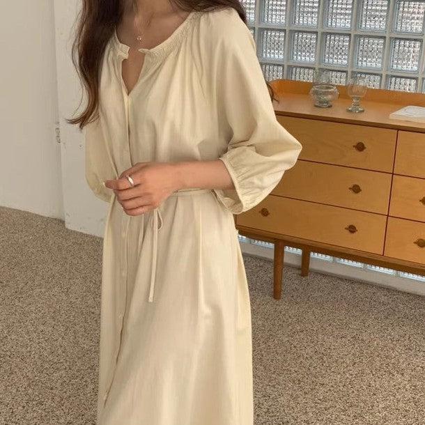 Vネックフロントボタンワンピース 6476-画像18-韓国ファッション通販POPREA［ポップリア］