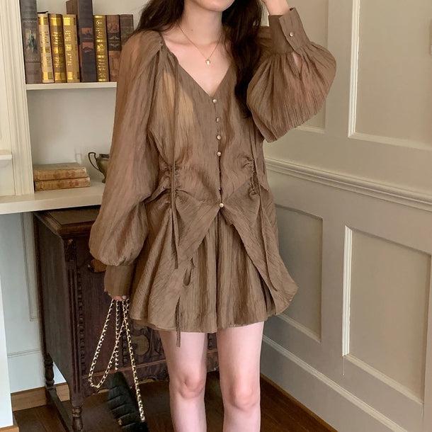 フレンチタイプリーツスリムセットアップ 6011-画像18-韓国ファッション通販POPREA［ポップリア］