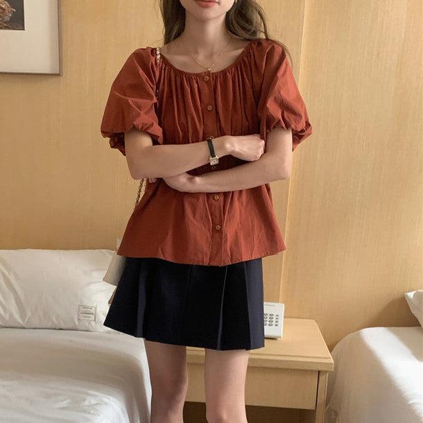 シンプルペプラムブラウス 5985-画像18-韓国ファッション通販POPREA［ポップリア］