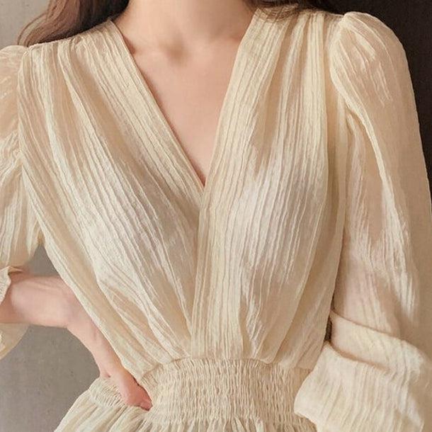 Vネックシアーシャツブラウス﻿ 6096-画像18-韓国ファッション通販POPREA［ポップリア］