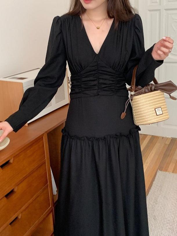 Vネックスプライシングワンピース 6155-画像18-韓国ファッション通販POPREA［ポップリア］