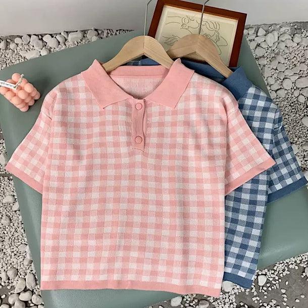 ブロックチェックバイカラーポロシャツ 6071-画像18-韓国ファッション通販POPREA［ポップリア］