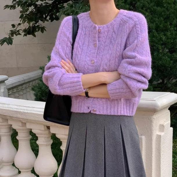 ライトカラーケーブルニットカーディガン 6298-画像18-韓国ファッション通販POPREA［ポップリア］