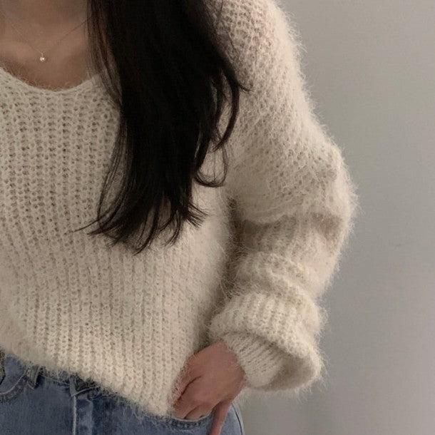 ルーズVネックシャギーニット 6394-画像18-韓国ファッション通販POPREA［ポップリア］