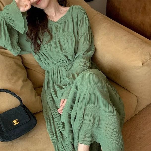 クリンクルロングワンピース 6547-画像18-韓国ファッション通販POPREA［ポップリア］