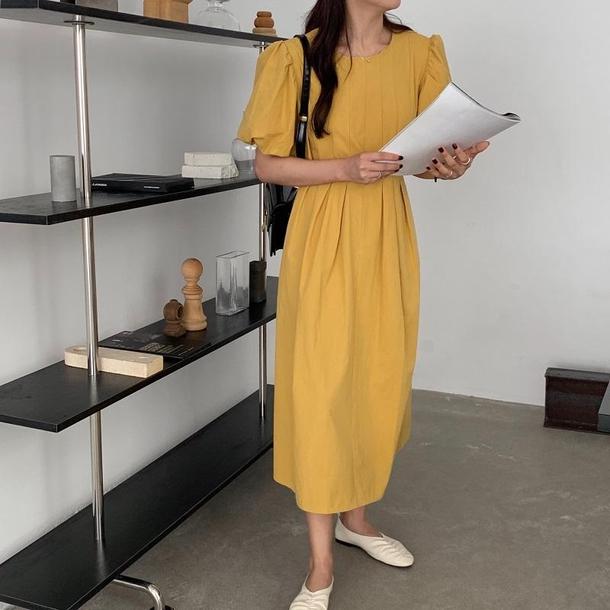 パフスリーブピュアワンピース 6681-画像19-韓国ファッション通販POPREA［ポップリア］