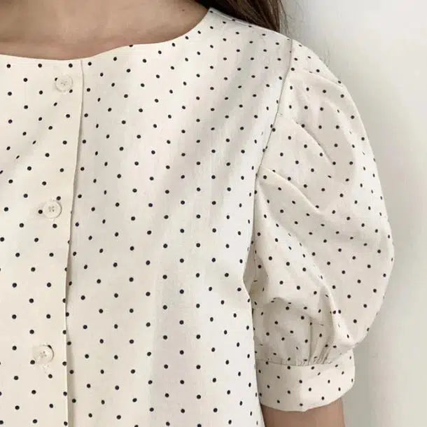 2WAY半袖ドットブラウス﻿ 6642-画像19-韓国ファッション通販POPREA［ポップリア］