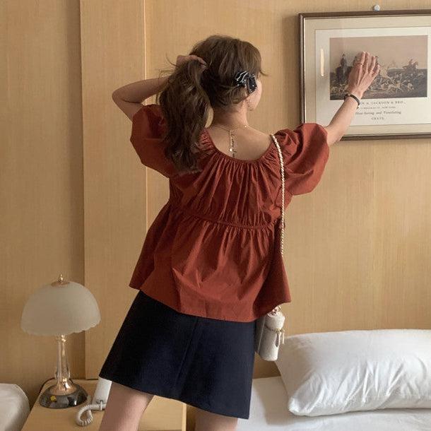 シンプルペプラムブラウス 5985-画像19-韓国ファッション通販POPREA［ポップリア］