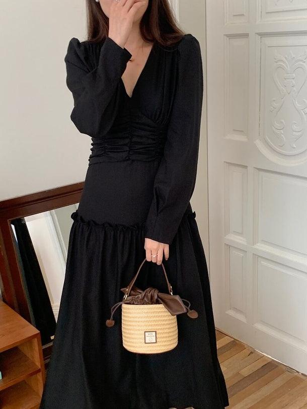 Vネックスプライシングワンピース 6155-画像19-韓国ファッション通販POPREA［ポップリア］