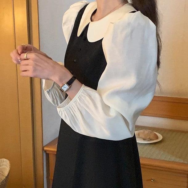 丸襟ブラウスドッキングワンピース 6489-画像19-韓国ファッション通販POPREA［ポップリア］