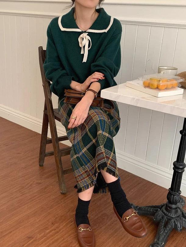 ワイドネックカラーリボンニット 6235-画像19-韓国ファッション通販POPREA［ポップリア］