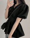 Vネックペプラムブラウス 6016-画像19-韓国ファッション通販POPREA［ポップリア］