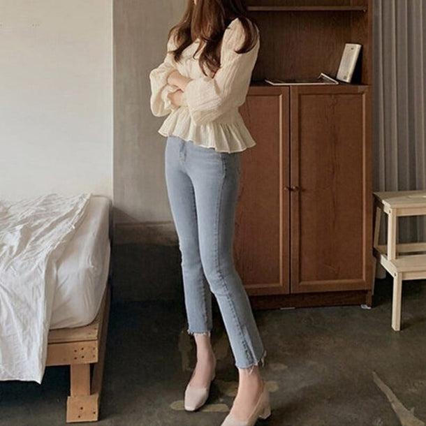 Vネックシアーシャツブラウス﻿ 6096-画像19-韓国ファッション通販POPREA［ポップリア］