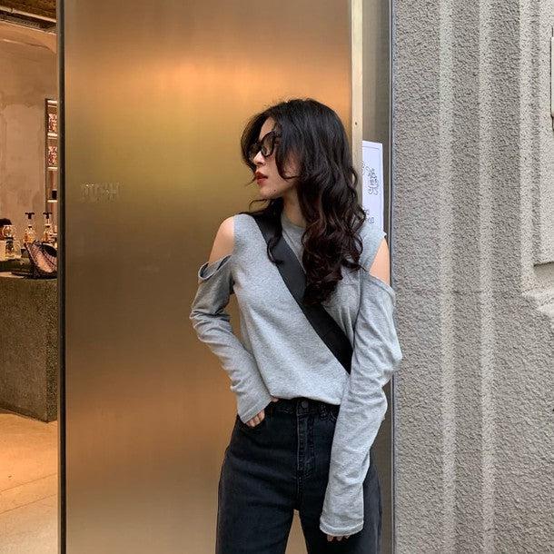 オープンショルダーロングTシャツ﻿﻿﻿﻿﻿ 6270-画像19-韓国ファッション通販POPREA［ポップリア］