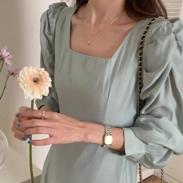 パフショルダーAラインワンピース 6540-画像20-韓国ファッション通販POPREA［ポップリア］