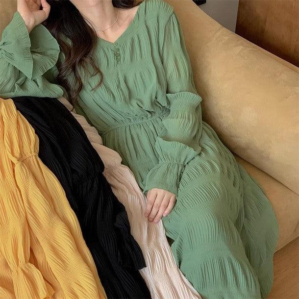 クリンクルロングワンピース 6547-画像20-韓国ファッション通販POPREA［ポップリア］