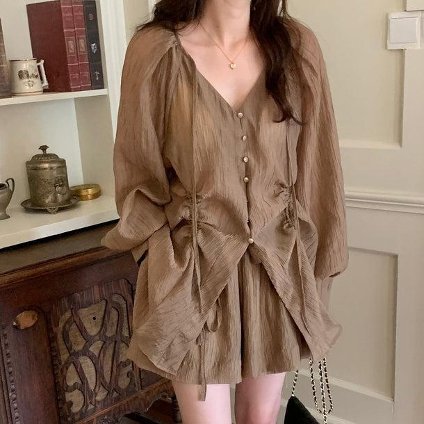 フレンチタイプリーツスリムセットアップ 6011-画像20-韓国ファッション通販POPREA［ポップリア］