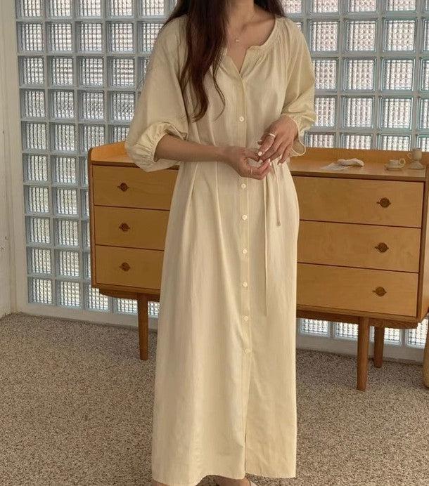 Vネックフロントボタンワンピース 6476-画像20-韓国ファッション通販POPREA［ポップリア］