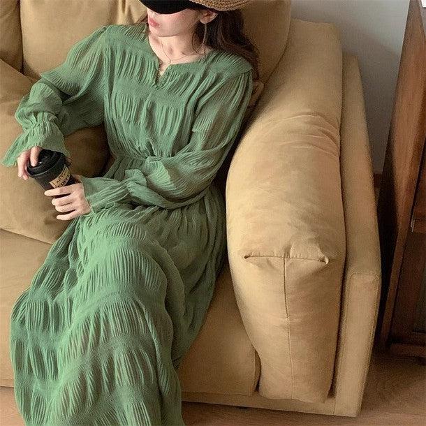 クリンクルロングワンピース 6547-画像21-韓国ファッション通販POPREA［ポップリア］