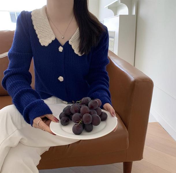 かぎ針フラワーボタンリブニット 6431-画像21-韓国ファッション通販POPREA［ポップリア］