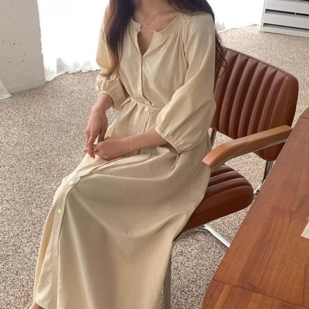 Vネックフロントボタンワンピース 6476-画像21-韓国ファッション通販POPREA［ポップリア］