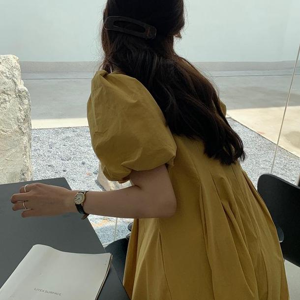 パフスリーブピュアワンピース 6681-画像21-韓国ファッション通販POPREA［ポップリア］