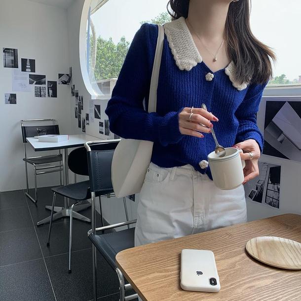 かぎ針フラワーボタンリブニット 6431-画像22-韓国ファッション通販POPREA［ポップリア］