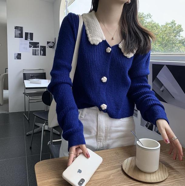 かぎ針フラワーボタンリブニット 6431-画像23-韓国ファッション通販POPREA［ポップリア］