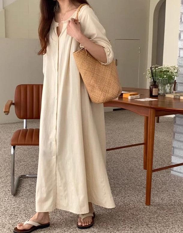 Vネックフロントボタンワンピース 6476-画像24-韓国ファッション通販POPREA［ポップリア］