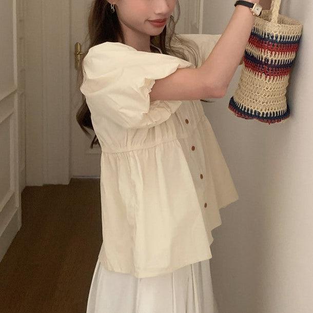 シンプルペプラムブラウス 5985-画像24-韓国ファッション通販POPREA［ポップリア］