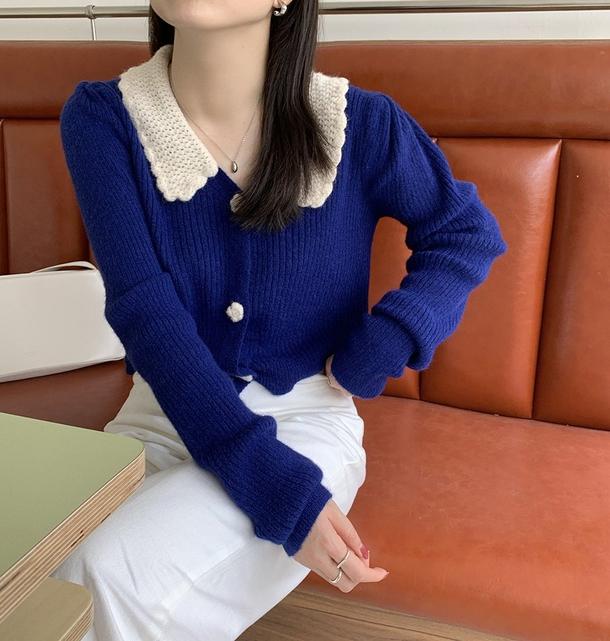 かぎ針フラワーボタンリブニット 6431-画像25-韓国ファッション通販POPREA［ポップリア］