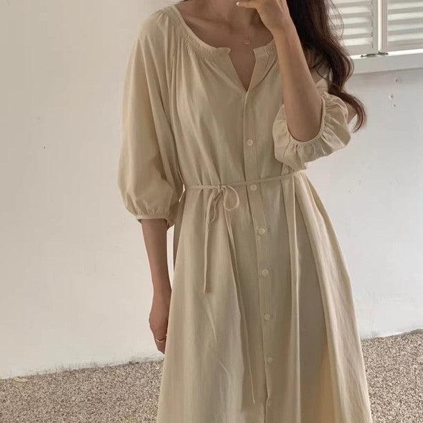 Vネックフロントボタンワンピース 6476-画像25-韓国ファッション通販POPREA［ポップリア］