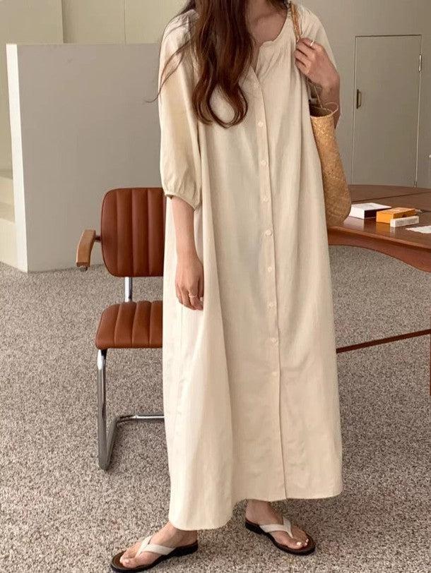 Vネックフロントボタンワンピース 6476-画像26-韓国ファッション通販POPREA［ポップリア］