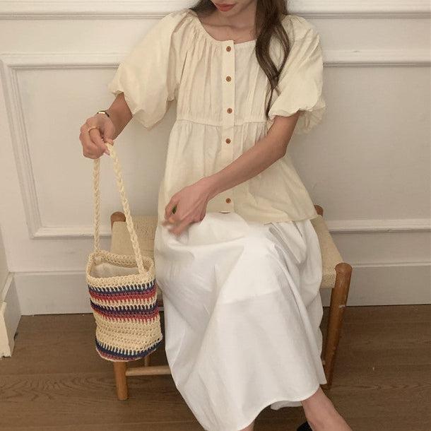 シンプルペプラムブラウス 5985-画像27-韓国ファッション通販POPREA［ポップリア］