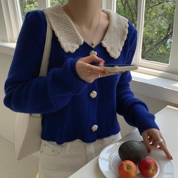 かぎ針フラワーボタンリブニット 6431-画像27-韓国ファッション通販POPREA［ポップリア］