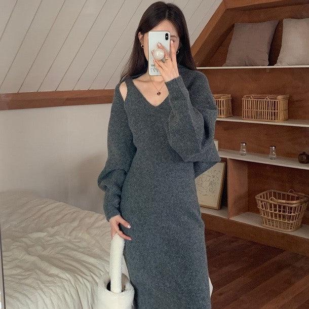 ニットボレロ＆キャミニットワンピース 6316-画像27-韓国ファッション通販POPREA［ポップリア］