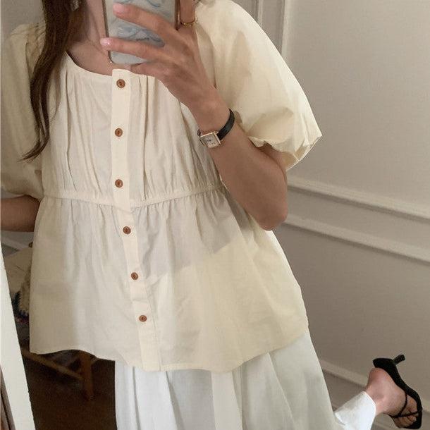 シンプルペプラムブラウス 5985-画像28-韓国ファッション通販POPREA［ポップリア］