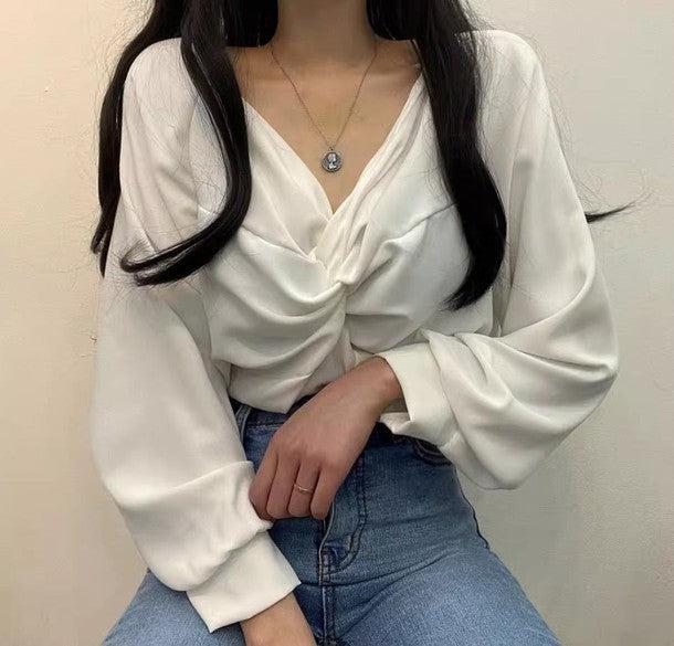 Vネックカシュクールブラウス 6480-画像28-韓国ファッション通販POPREA［ポップリア］